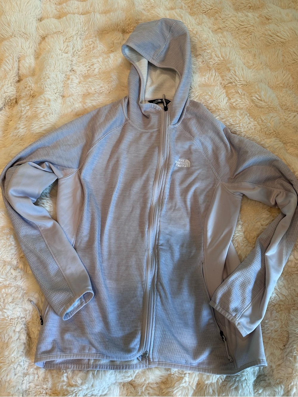 The North Face Light Gray Full-Zip Hooded Jacket